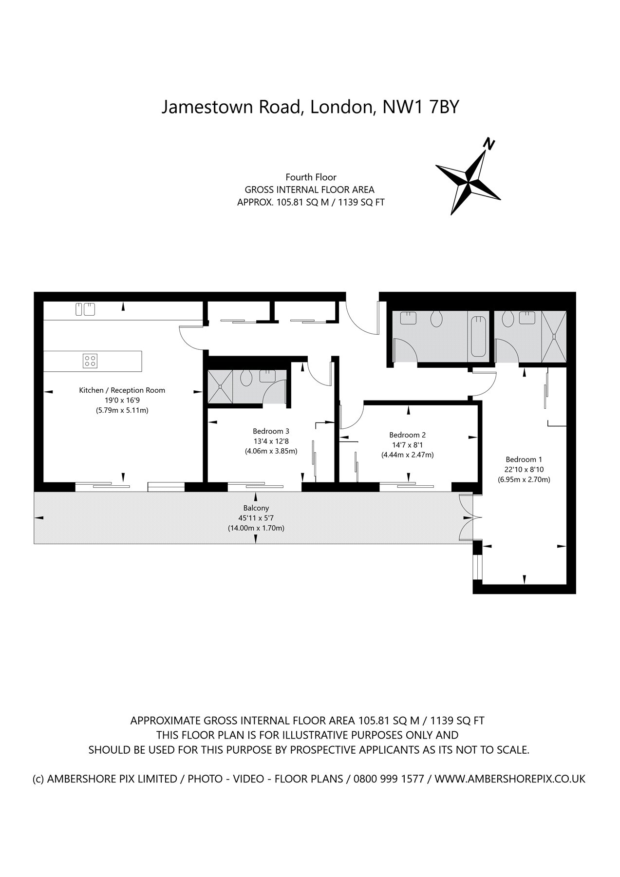 8, 10, Jamestown Road, London floorplan