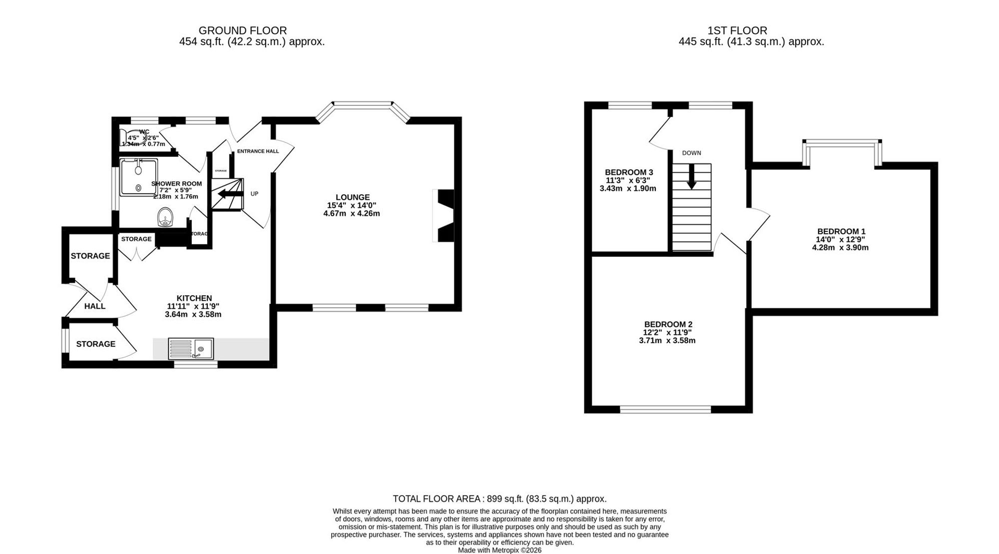 268 Sheffield Road, Chesterfield floorplan