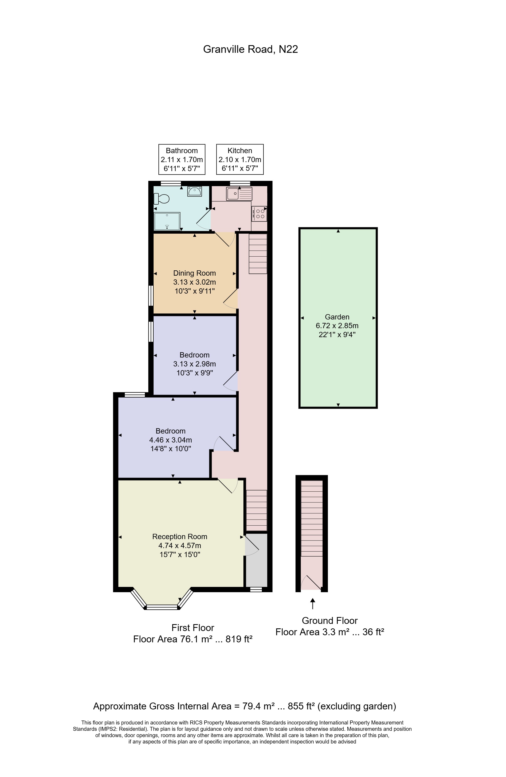 25, Granville Road, London floorplan
