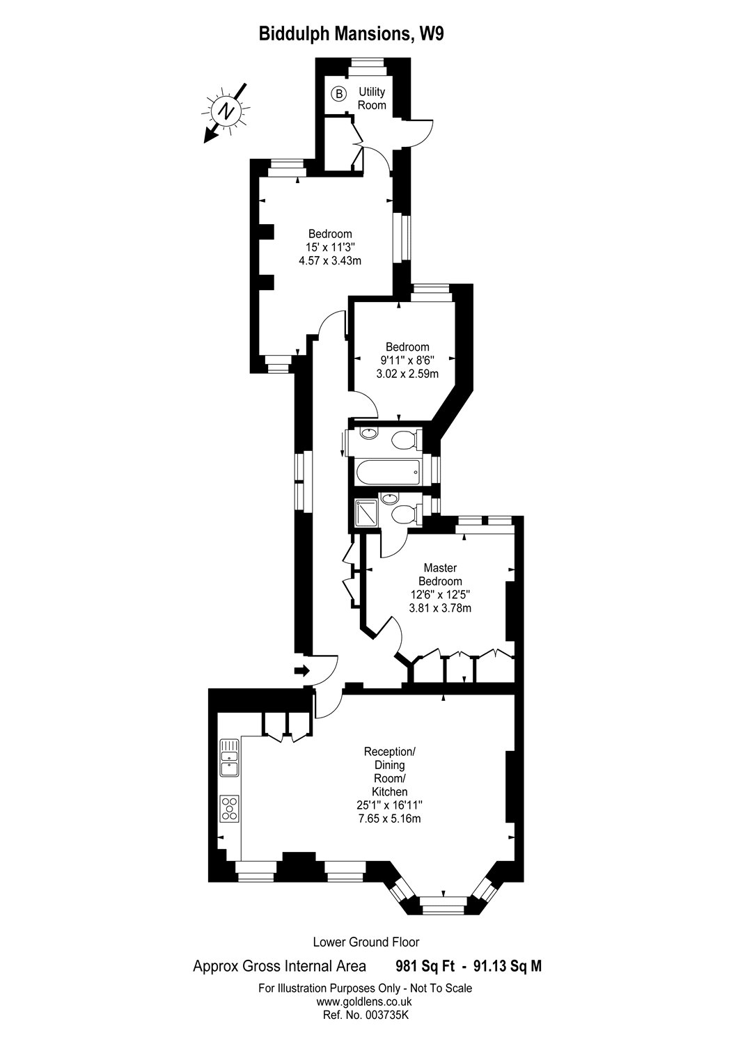 3 Bedrooms Flat to rent in Biddulph Mansions, Elgin Avenue, Maida Vale, London W9