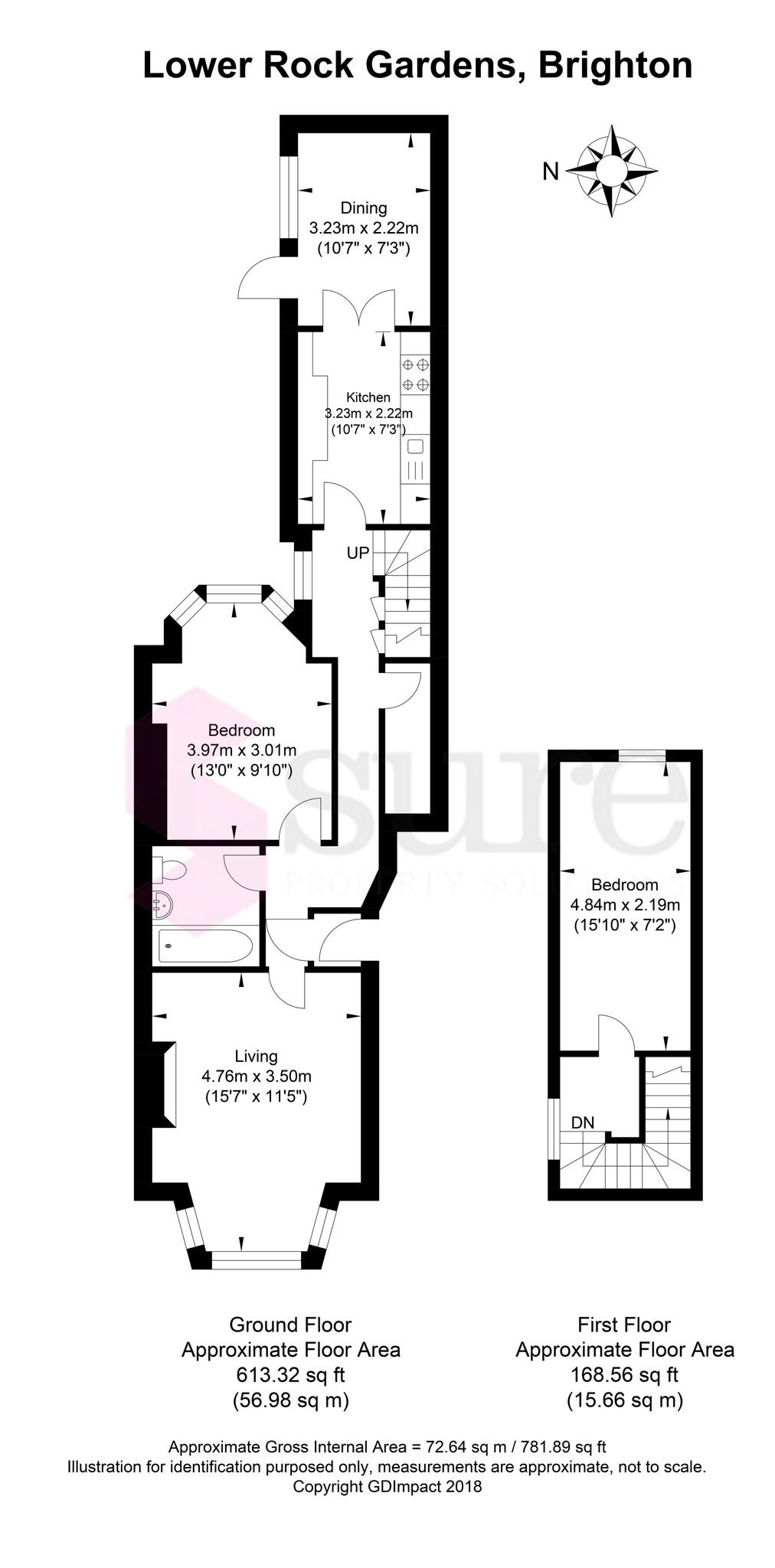 2 Bedrooms Flat to rent in Lower Rock Gardens, Brighton, East Sussex BN2