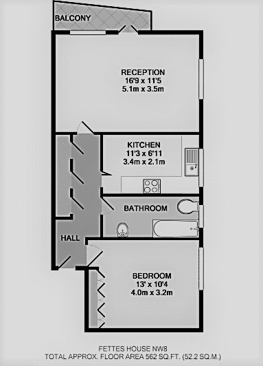 1 Bedrooms Flat to rent in Fettes House, Wellington Road, London NW8