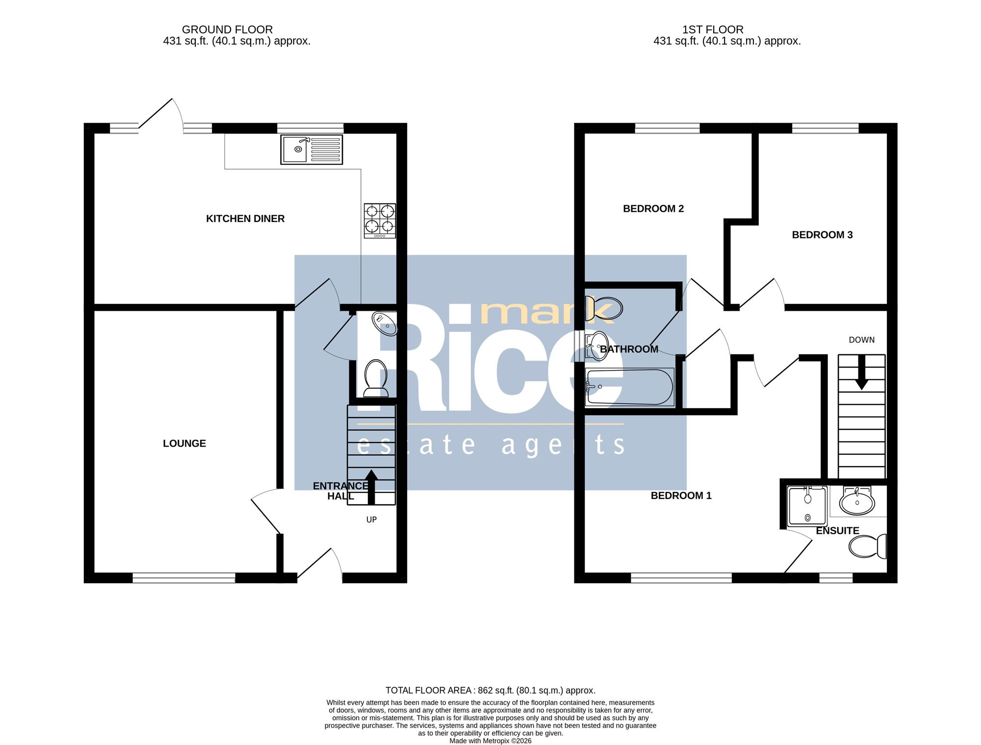 43, Spire View, Quarrington floorplan