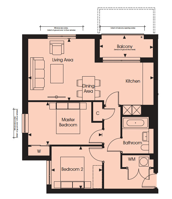 2 Bedrooms Flat to rent in Pump House Crescent, Brentford TW8