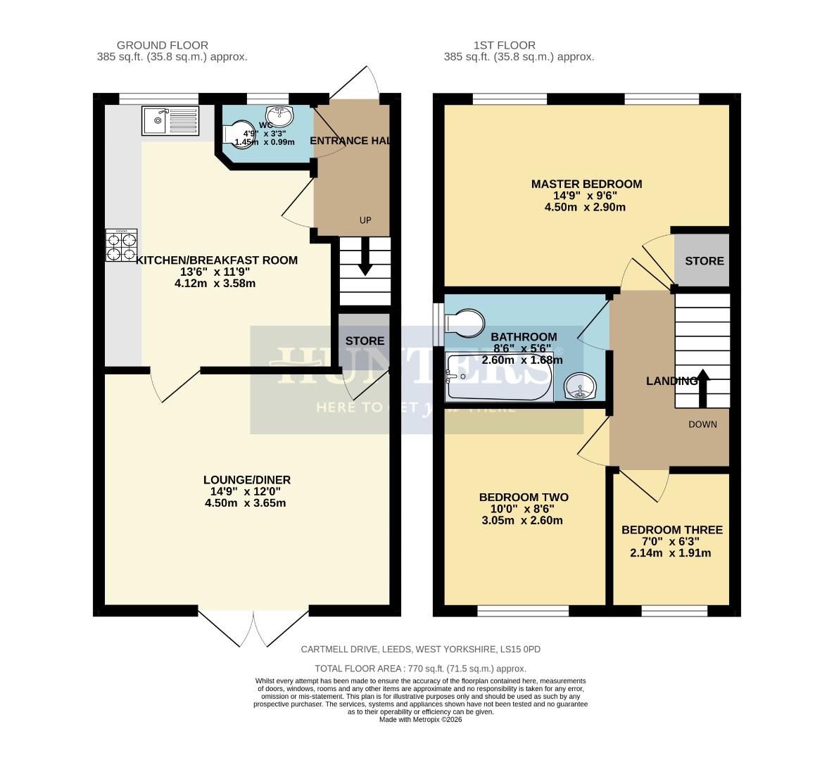 148, Cartmell Drive, West Yorkshire floorplan