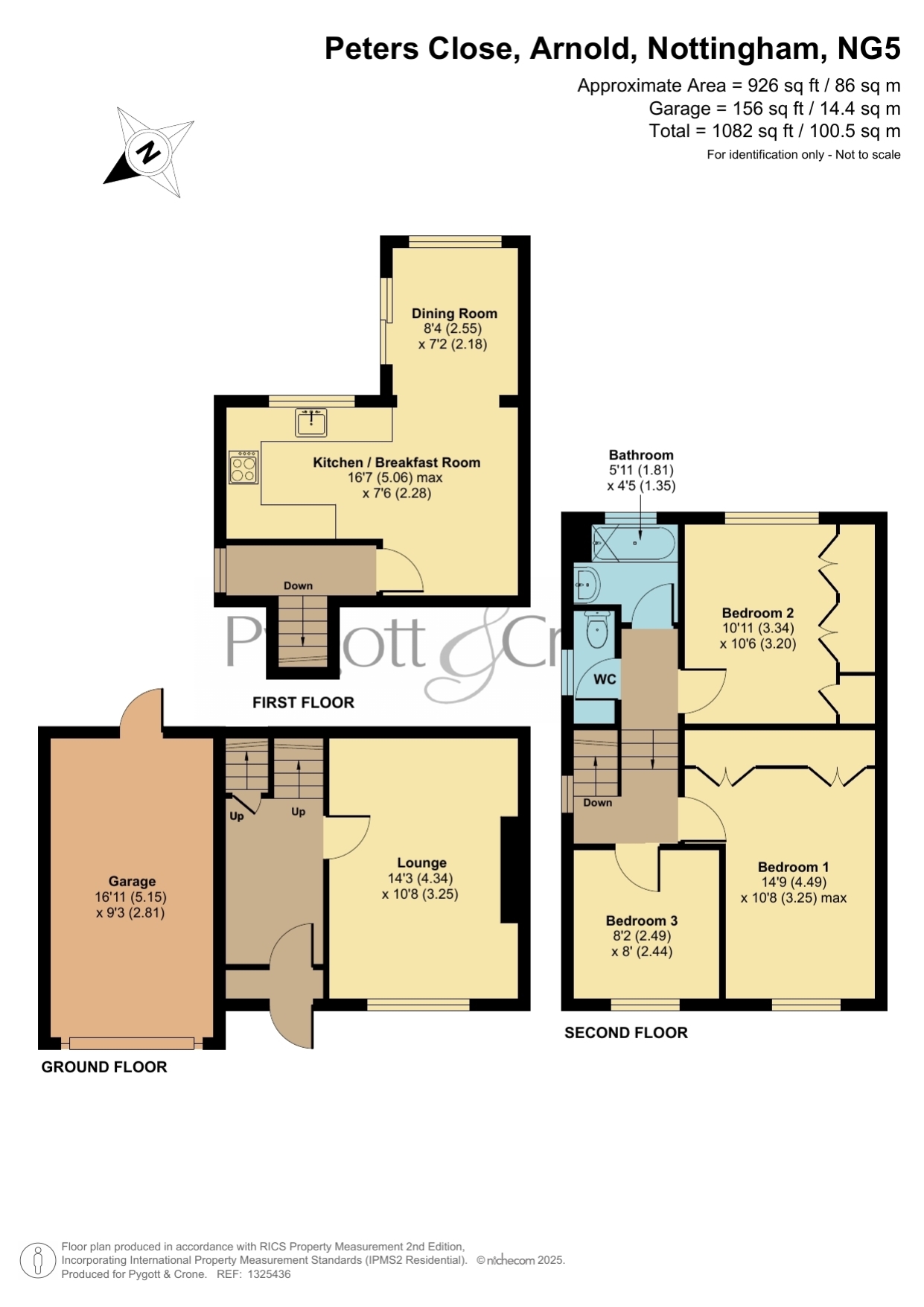 34, Peters Close, Nottingham floorplan