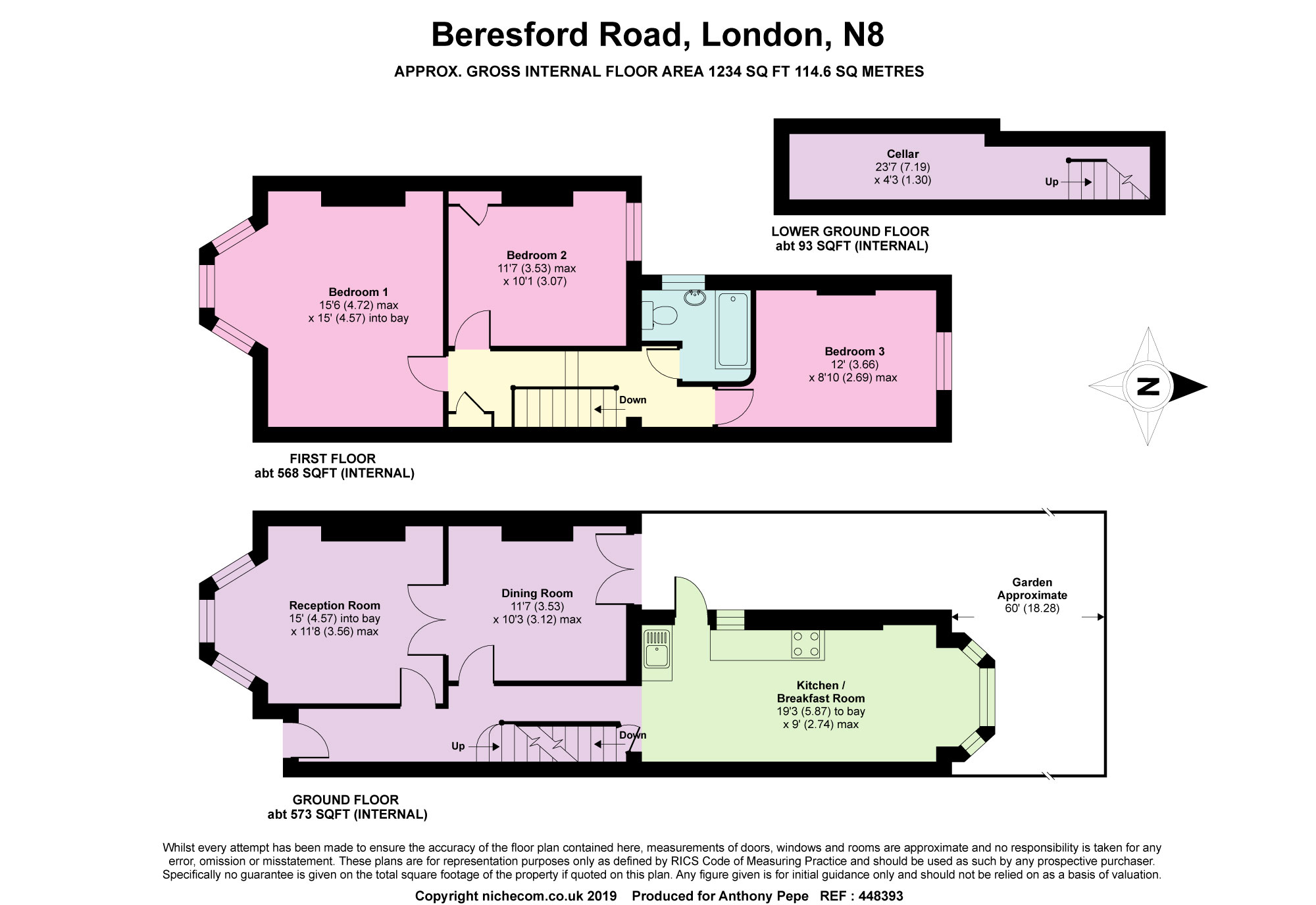 3 Bedrooms Terraced house to rent in Beresford Road, Harringay, London N8