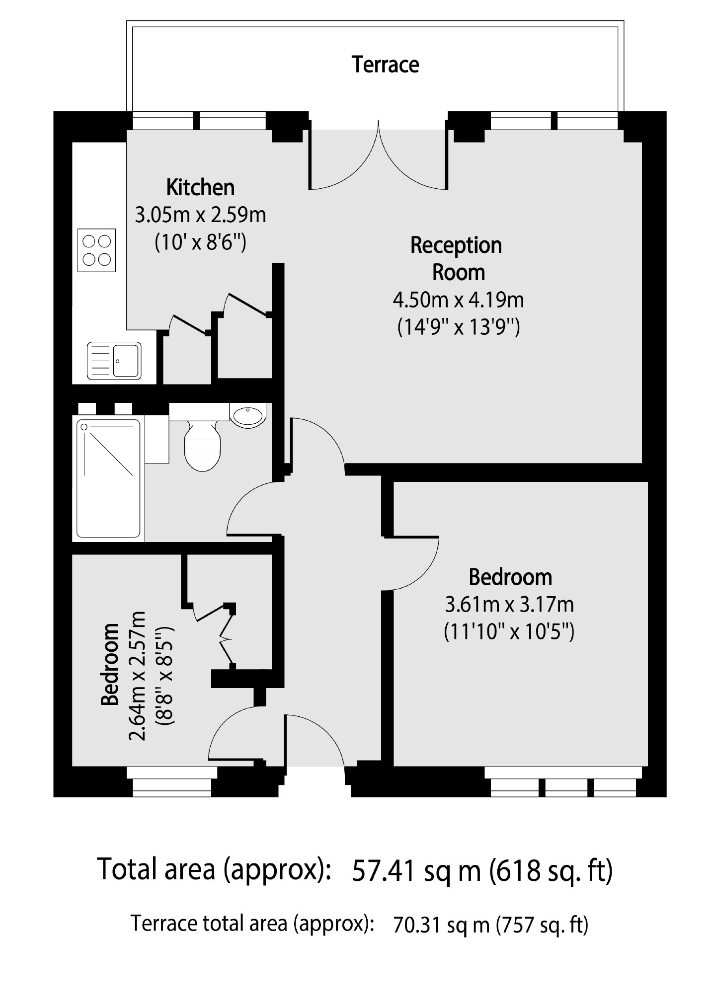 Flat 2, Quay View Apartments, Arden Crescent, London floorplan