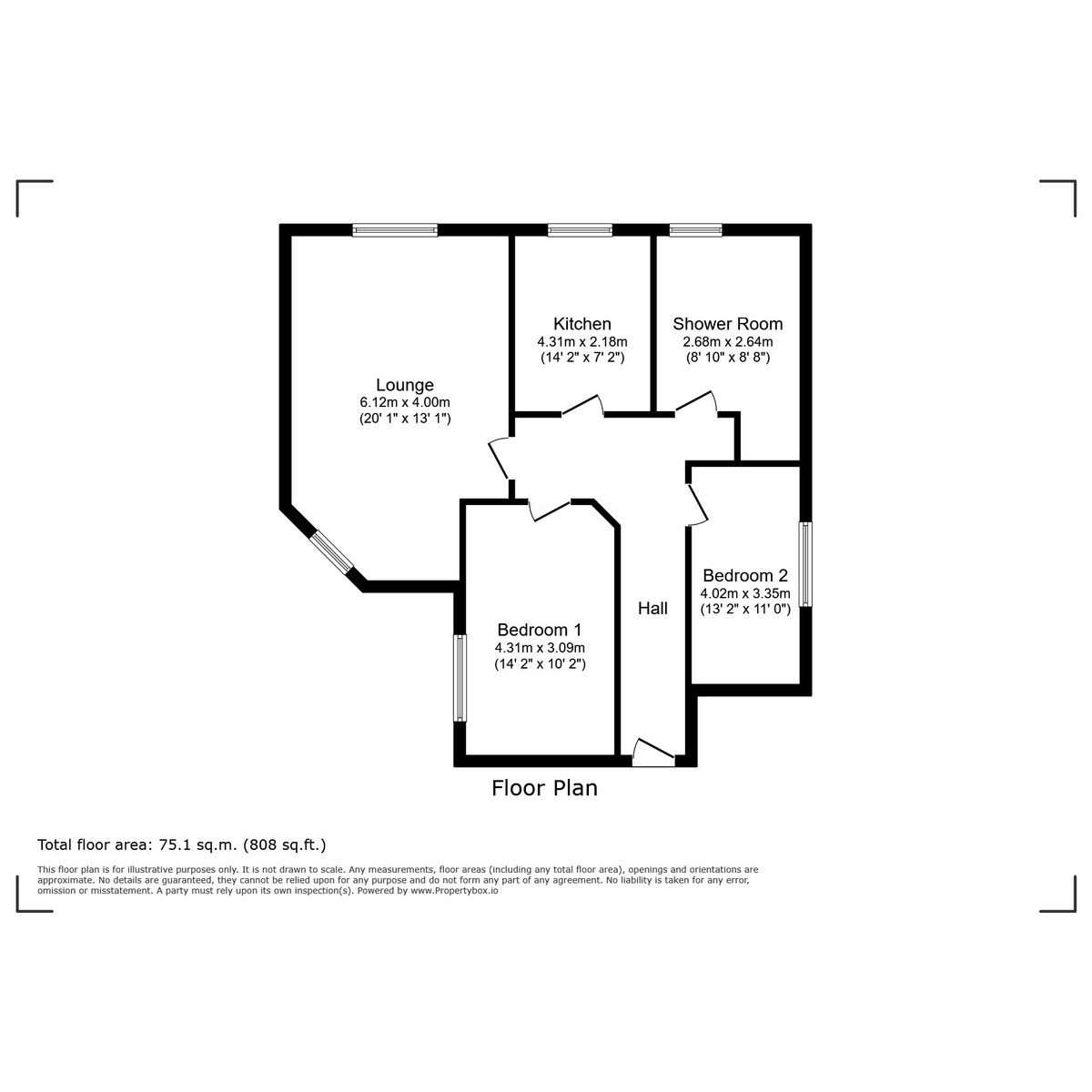 Flat Flat 2, Lingdale Court, Shrewsbury Road, Prenton floorplan