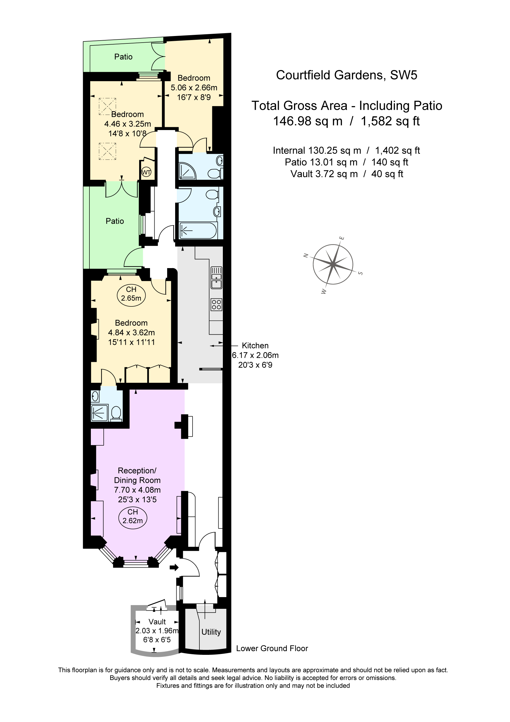 Garden  Flat, 64, Courtfield Gardens, London floorplan