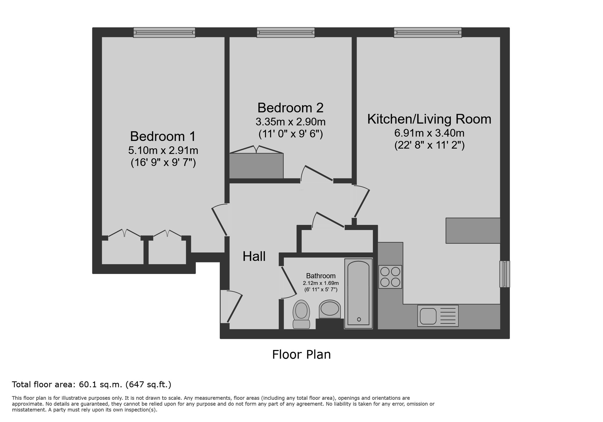 Flat 1, Cobham Gate Freelands Road, Cobham floorplan