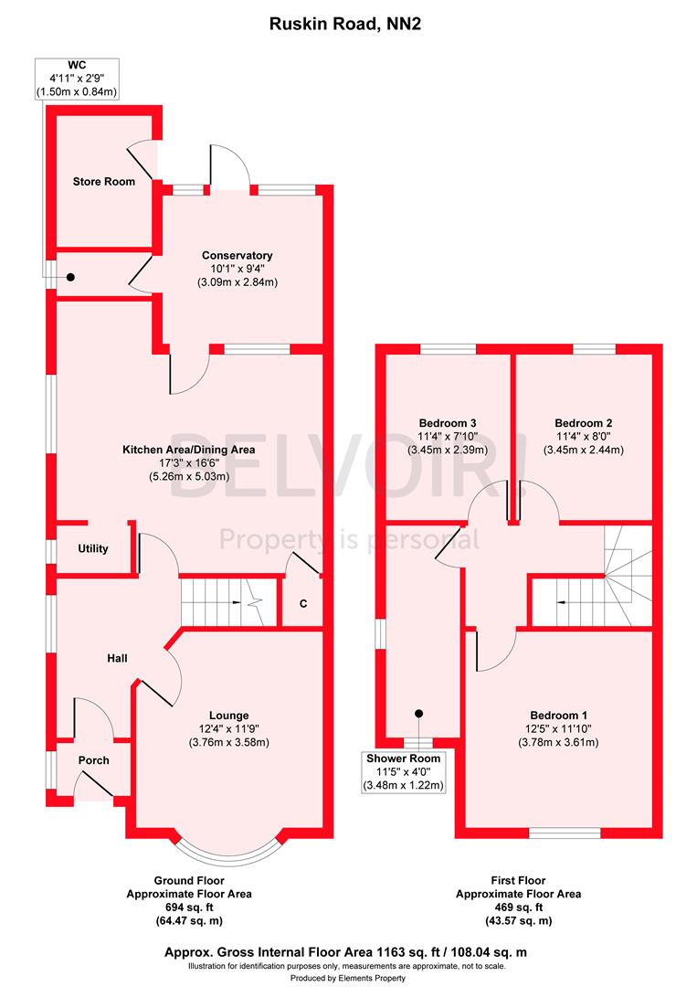 54, Ruskin Road, Northampton floorplan