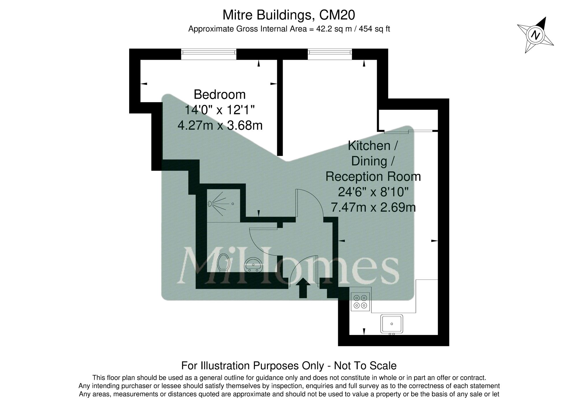 Flat 2, 6 Mitre Buildings Kitson Way, Harlow floorplan