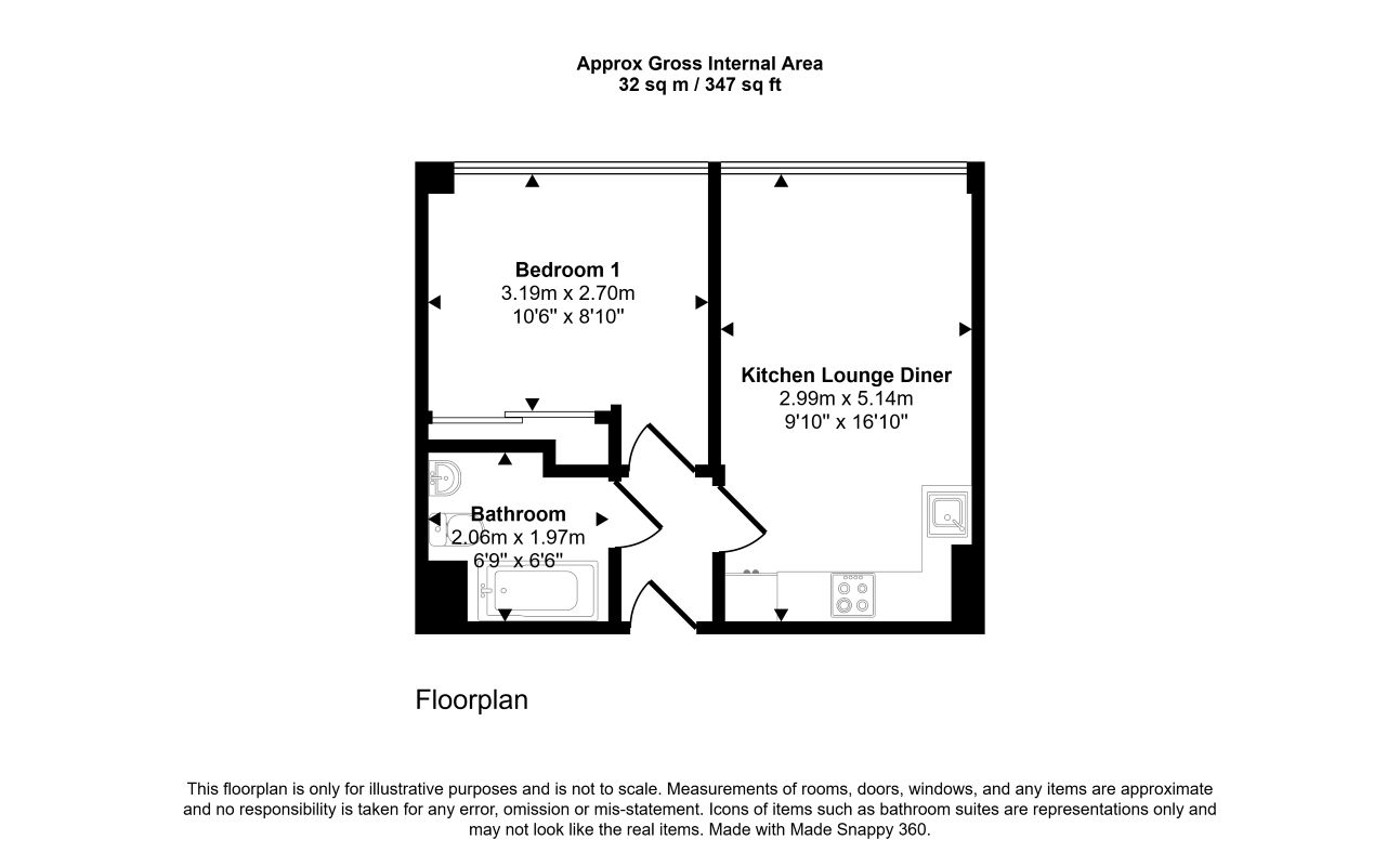 Flat 12 Arliss Court, 24 Clarendon Road, Watford, Hertfordshire, WD17 1JY floorplan
