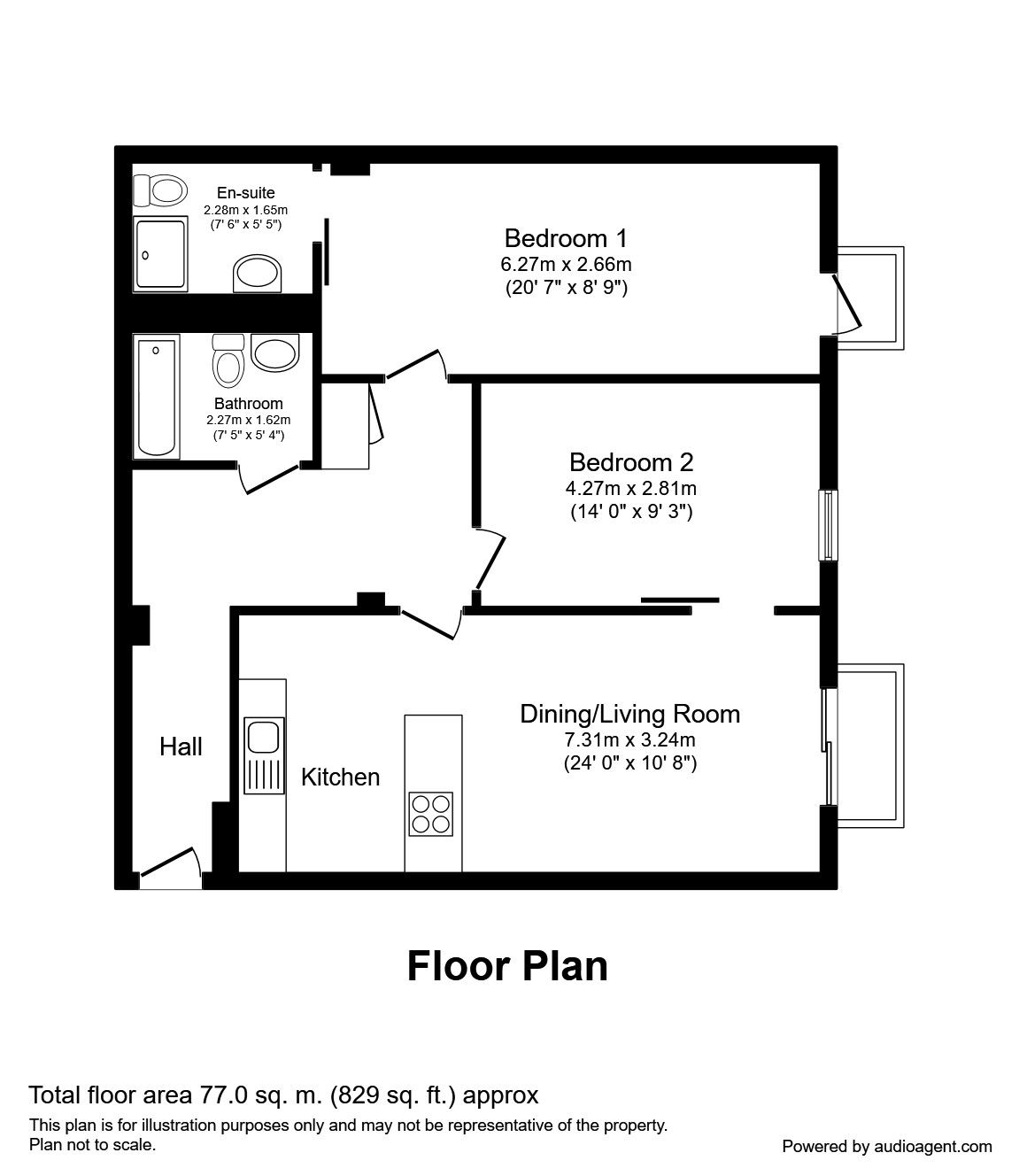 2 Bedrooms Flat to rent in Brewer Street, Manchester M1