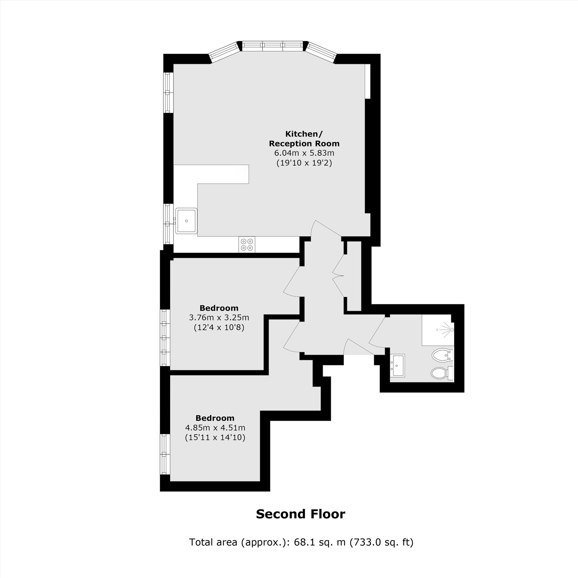 Flat 4, 22, Three Pigeons House, High Street, London floorplan