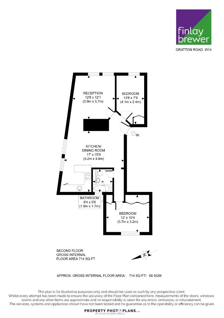 Flat 3, 57, Gratton Road, London floorplan