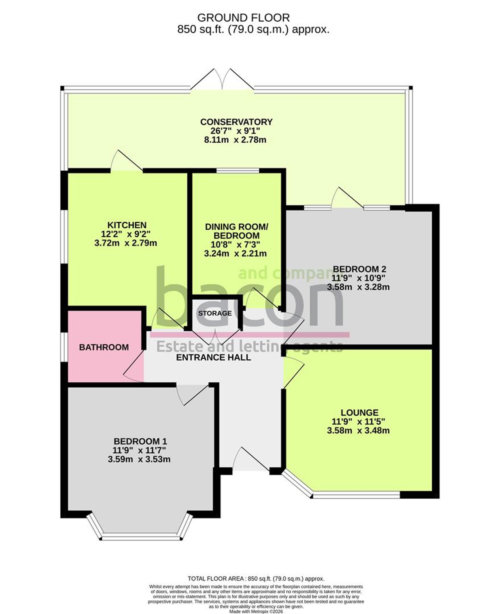 2, The Triangle, Lancing floorplan