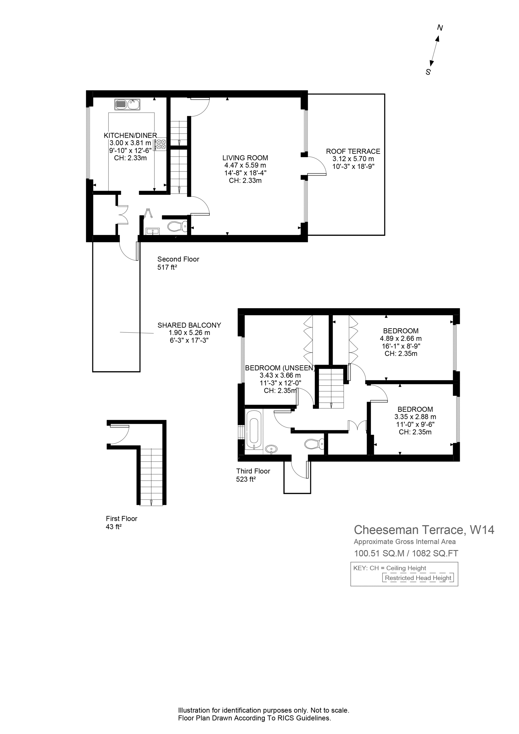 3 Bedrooms Flat for sale in Cheesemans Terrace, Star Road, London W14