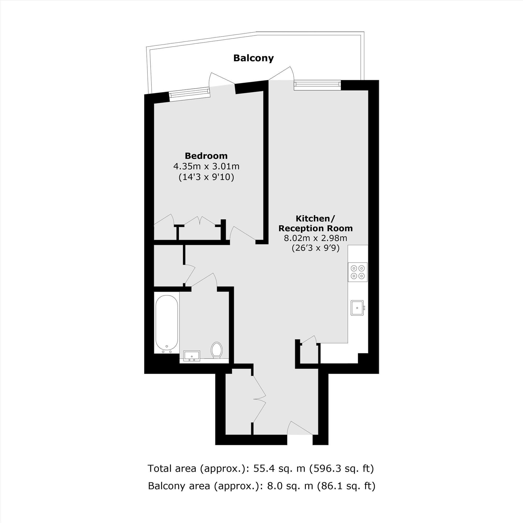 Flat 47 Foster Apartments, North End Road, Wembley floorplan