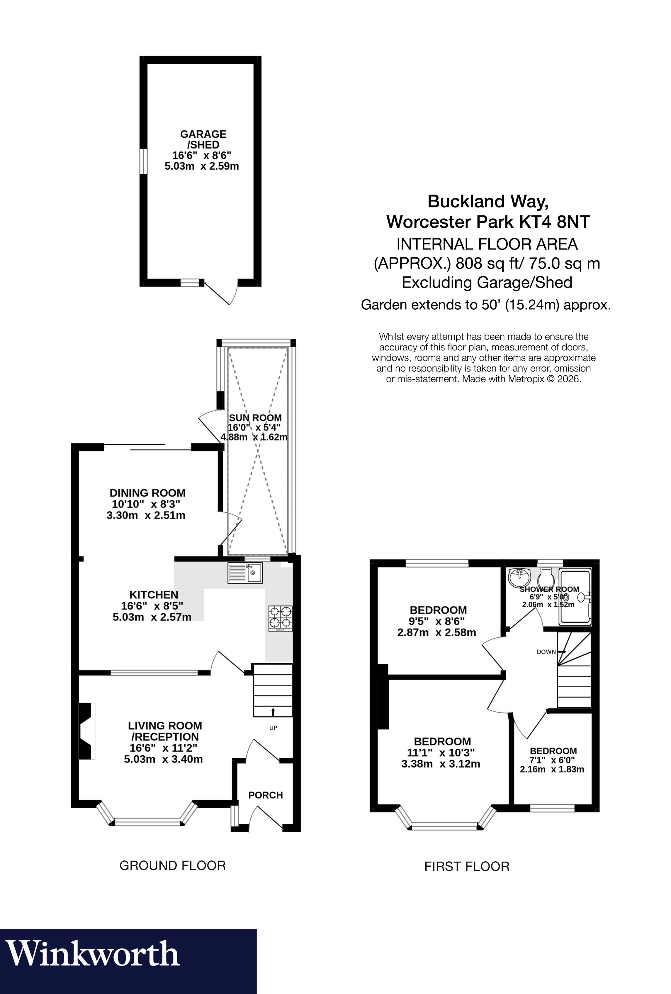 Buckland Way, Worcester Park floorplan