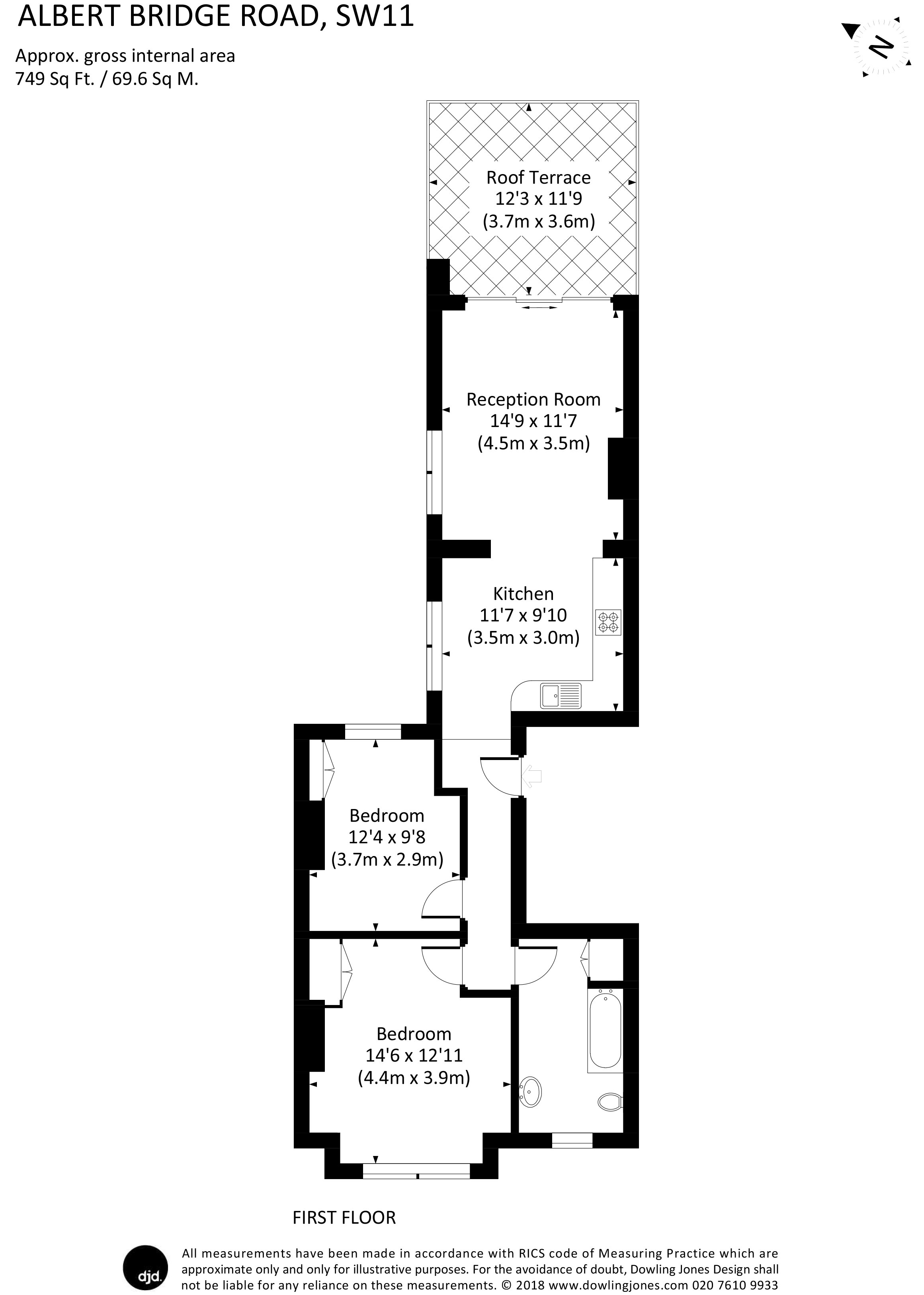 2 Bedrooms Flat to rent in Albert Bridge Road, Battersea SW11