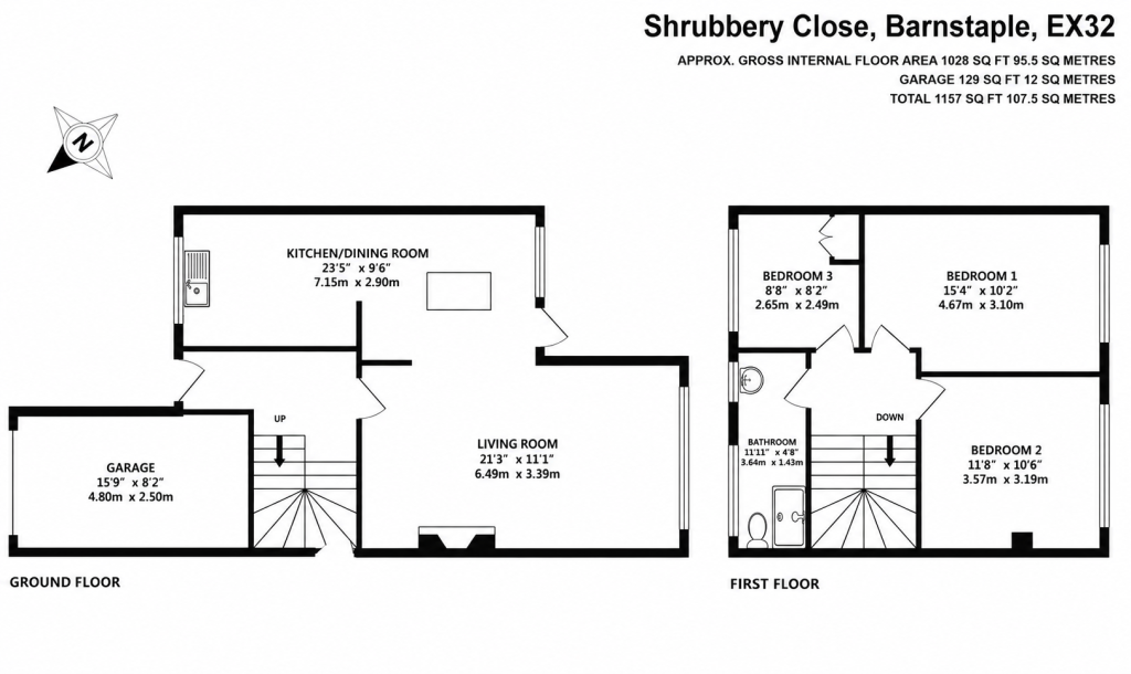 6, Shrubbery Close, Barnstaple floorplan