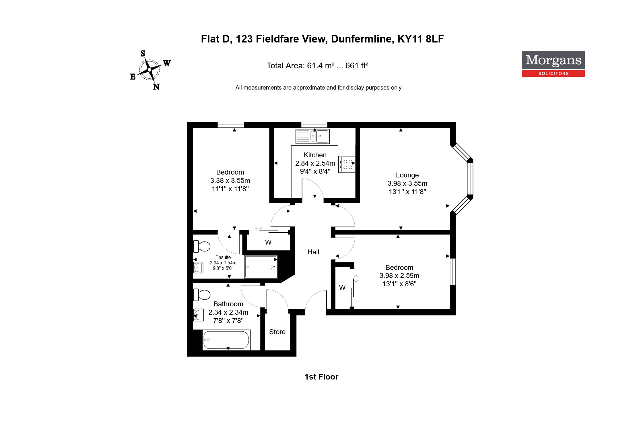 Flat D, 123, Fieldfare View, Dunfermline floorplan