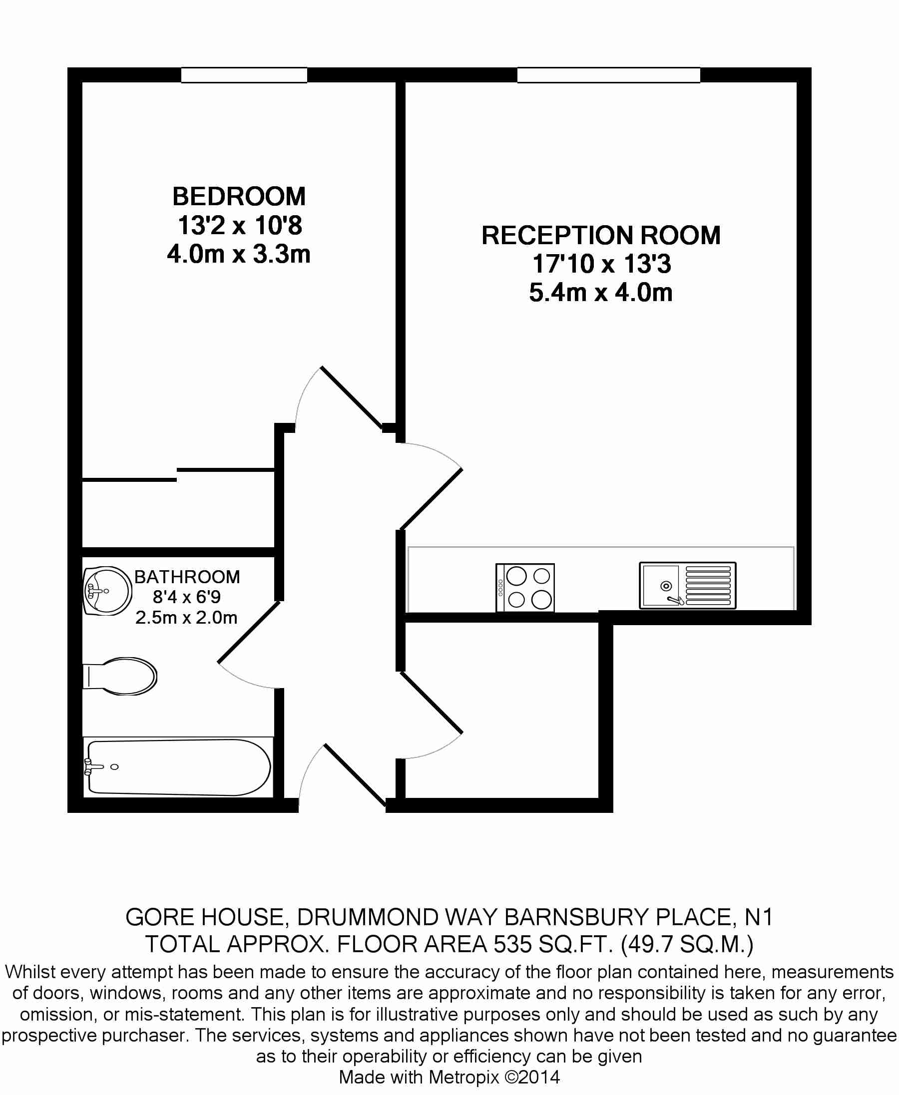 1 Bedrooms Flat to rent in Drummond Way, Islington, London N1, London,