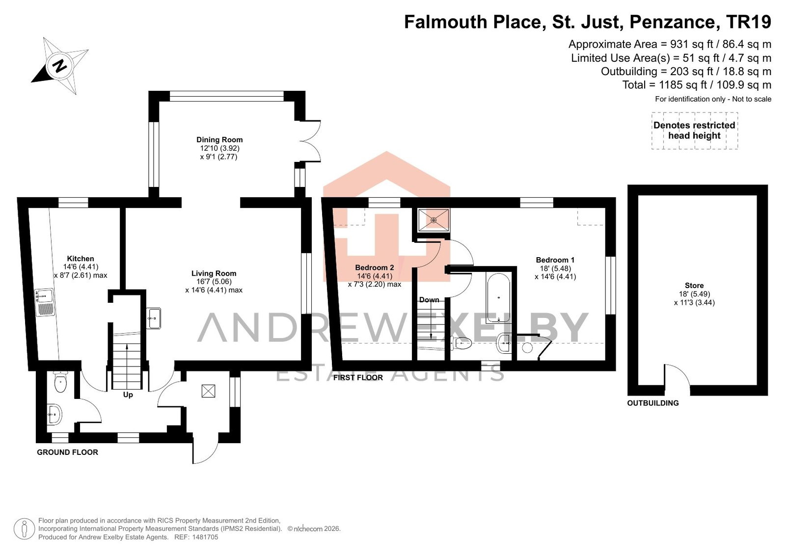 Seadrift, 14 Falmouth Place, St Just floorplan