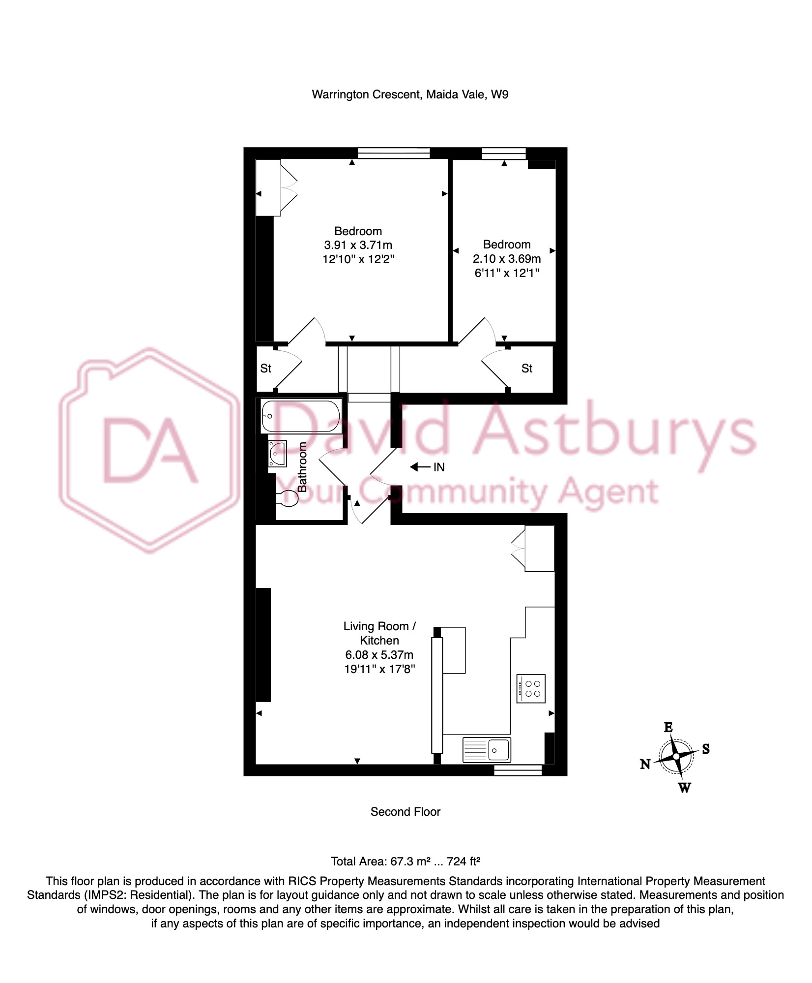 Second Floor Flat, 81, Warrington Crescent, Maida Vale floorplan