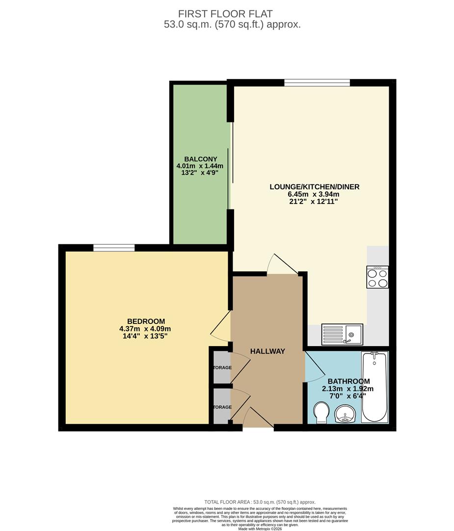 Flat 1, 14, Hoffmans Road, London floorplan