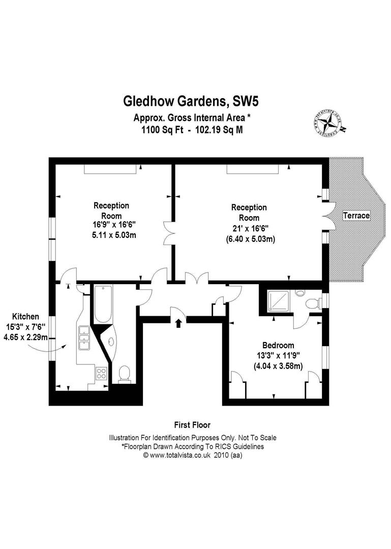 Flat 2, 6, Gledhow Gardens, London floorplan