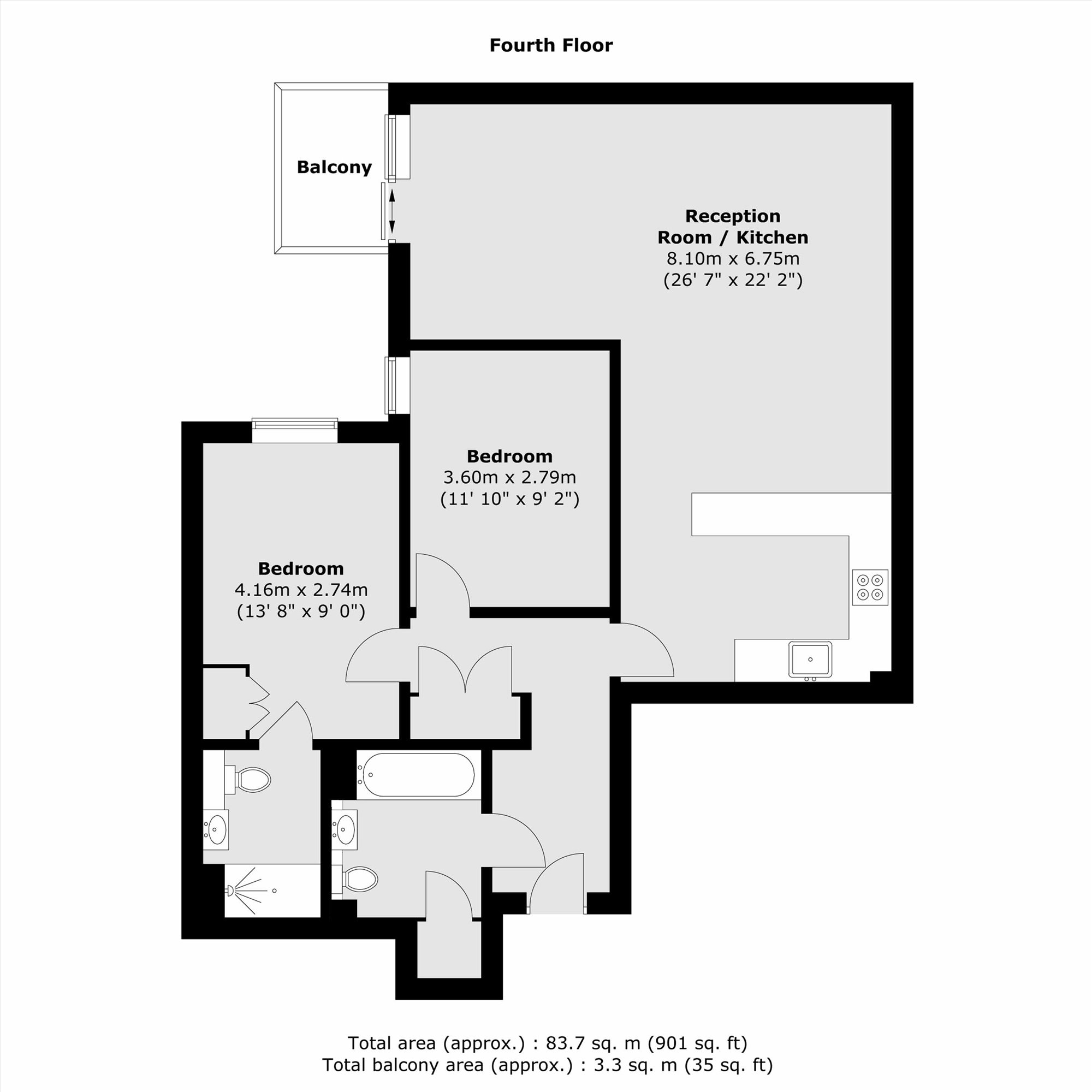 Flat 36, Carvell House, 22, Aerodrome Road, London floorplan