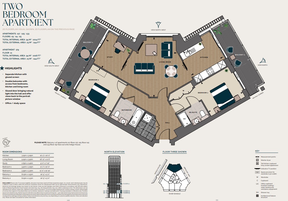Plot 125 Wandsworth Mills, 10, Artisan Tower, London floorplan