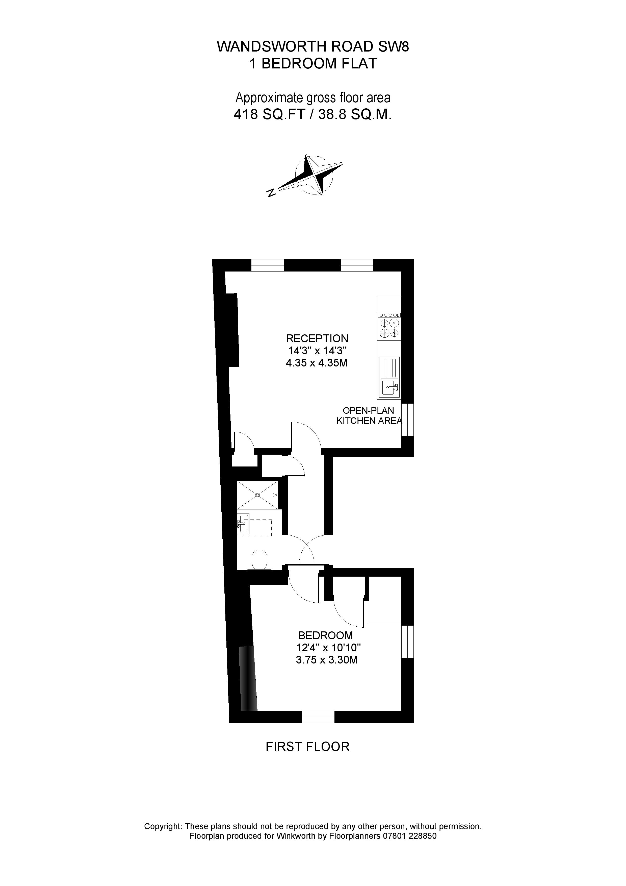 Flat 1, 111, Wandsworth Road, London floorplan