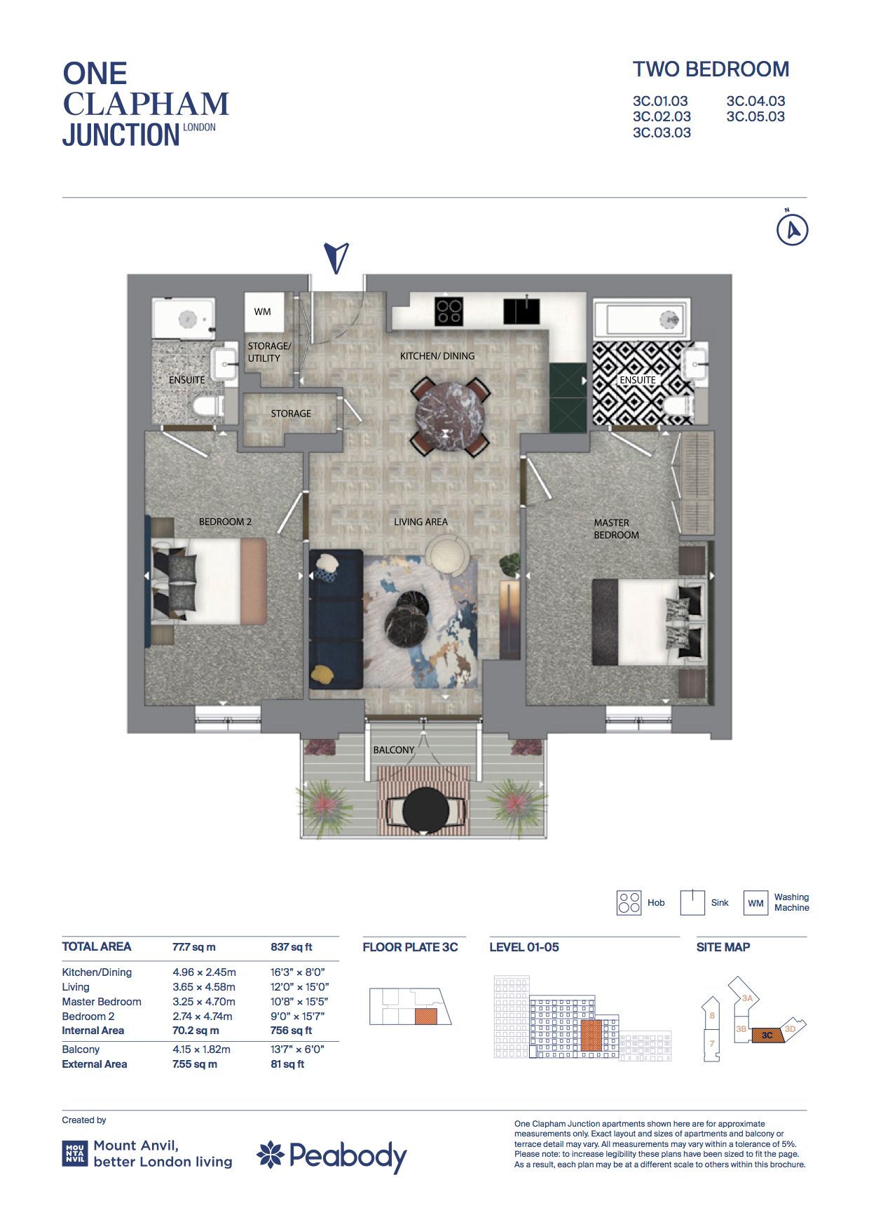 Flat 21, Papillon Apartments, London floorplan