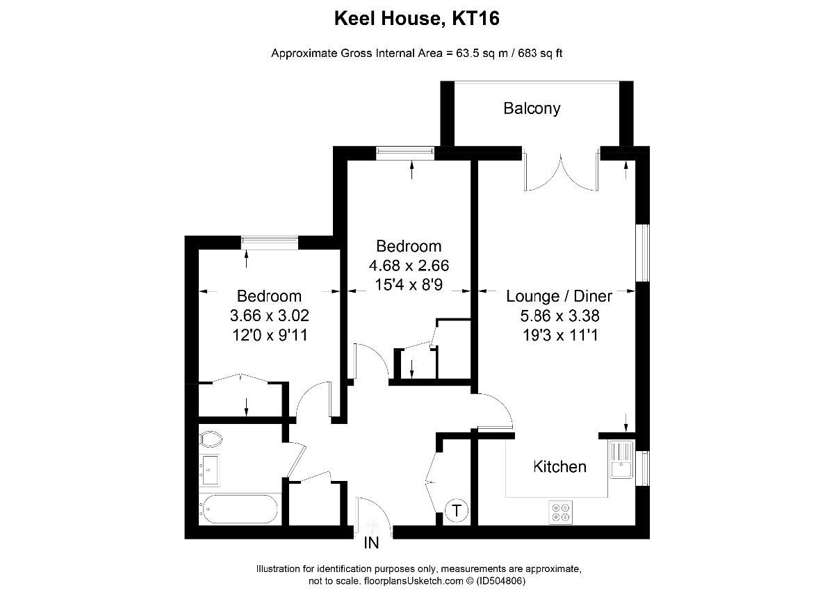 2 Bedrooms Flat to rent in Bridge Wharf, Chertsey KT16