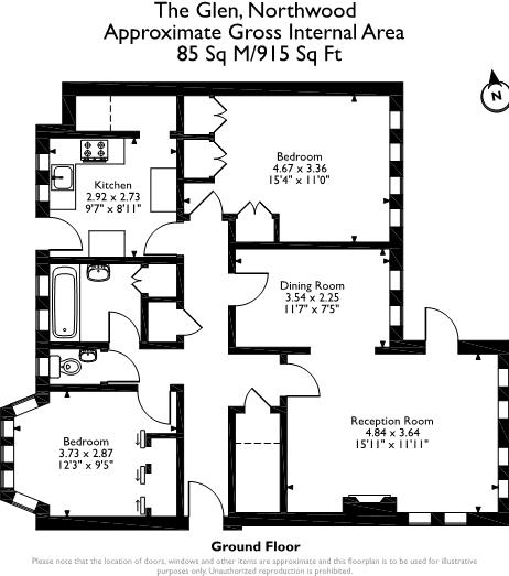 45, The Glen, Northwood floorplan