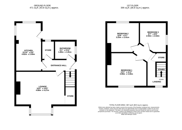 196, Over Lane, Derbyshire floorplan