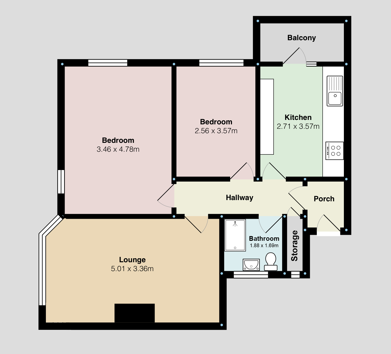 Flat 7, Grosvenor Court, Grosvenor Road, Birmingham floorplan