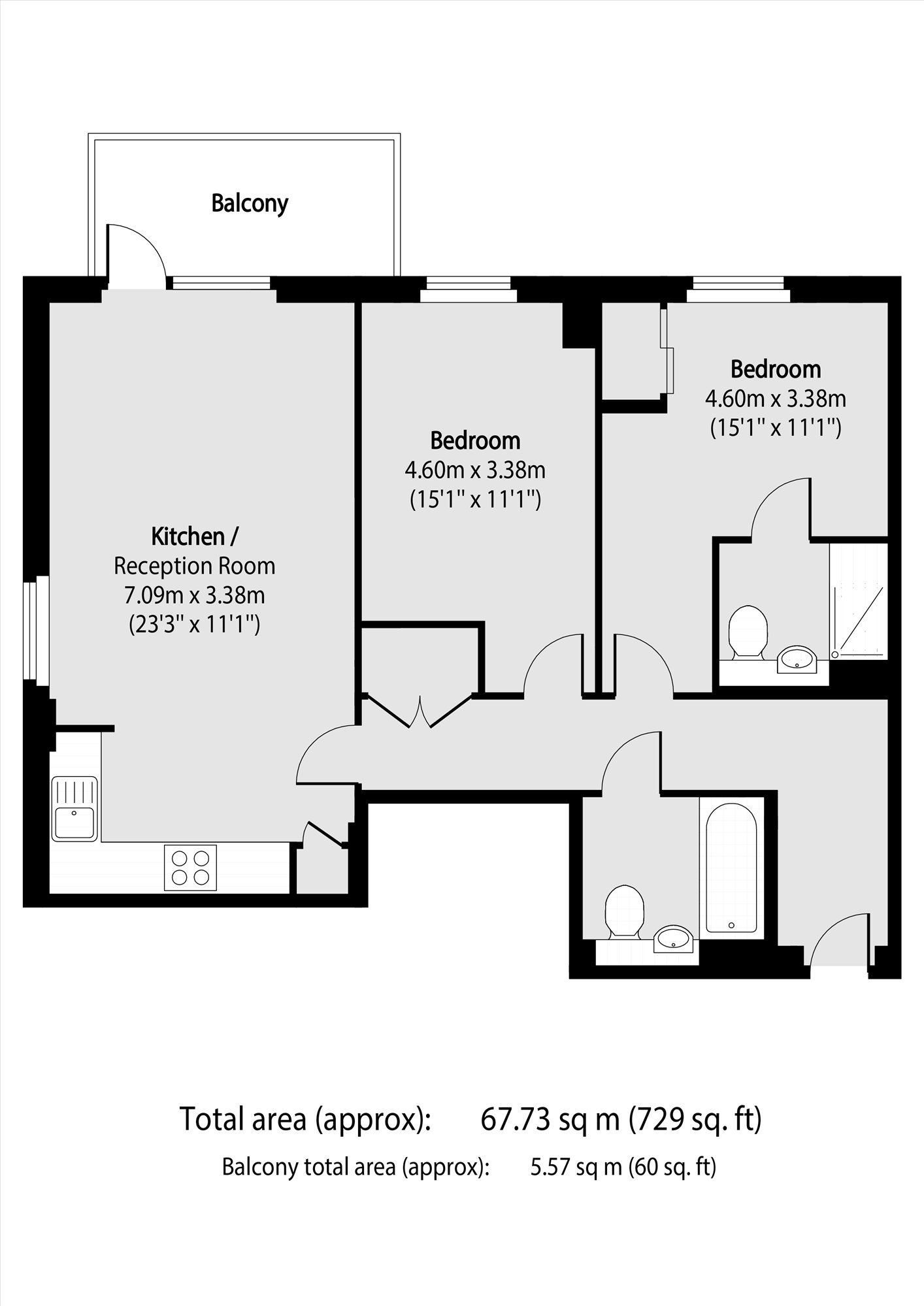 Flat 20, Citrine Apartments, 11, New Gun Wharf, London floorplan
