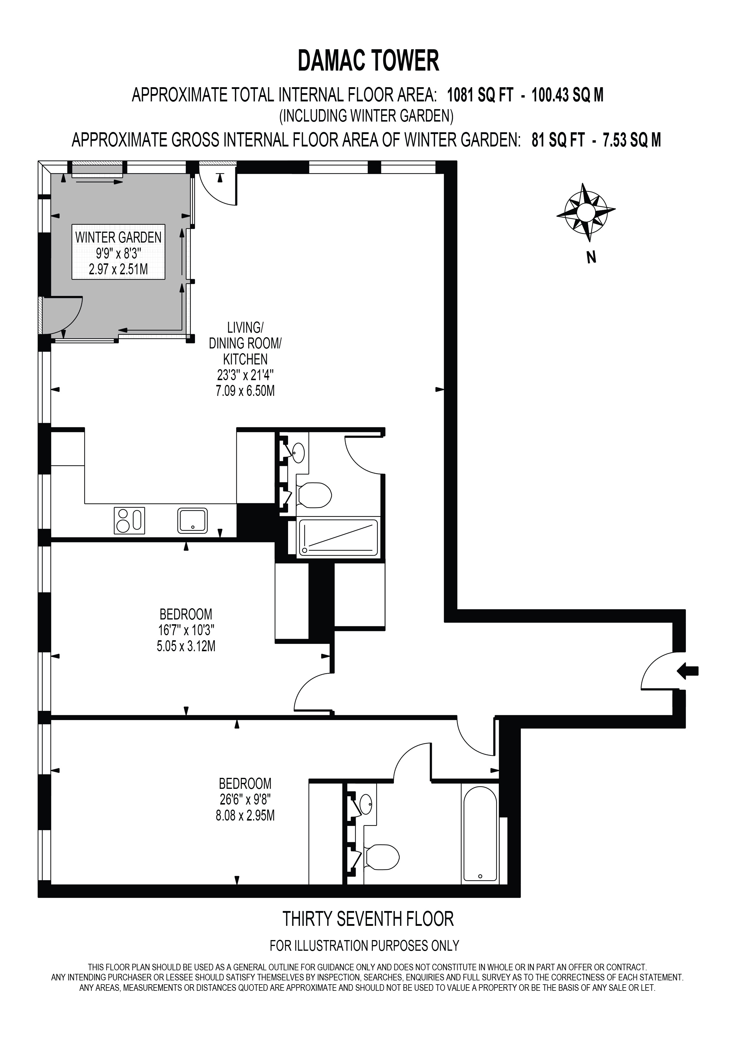 Unit 3704 DAMAC Tower, No Street Name Specified, London floorplan