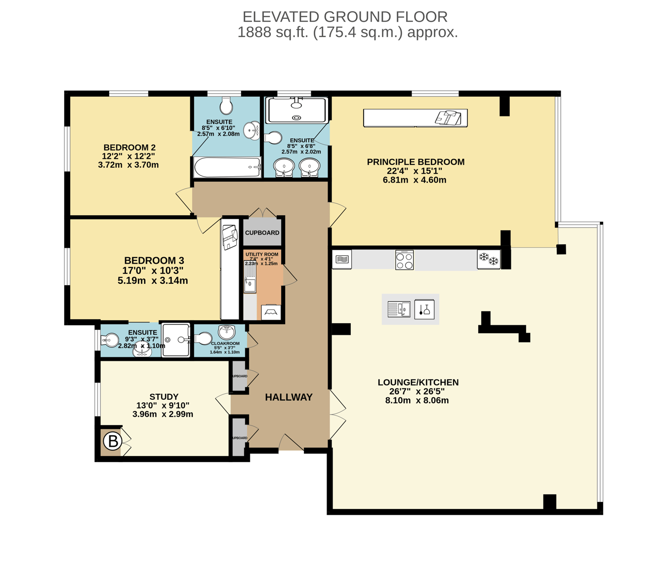 Flat 2 Corfu, 14, Chaddesley Glen, Poole floorplan