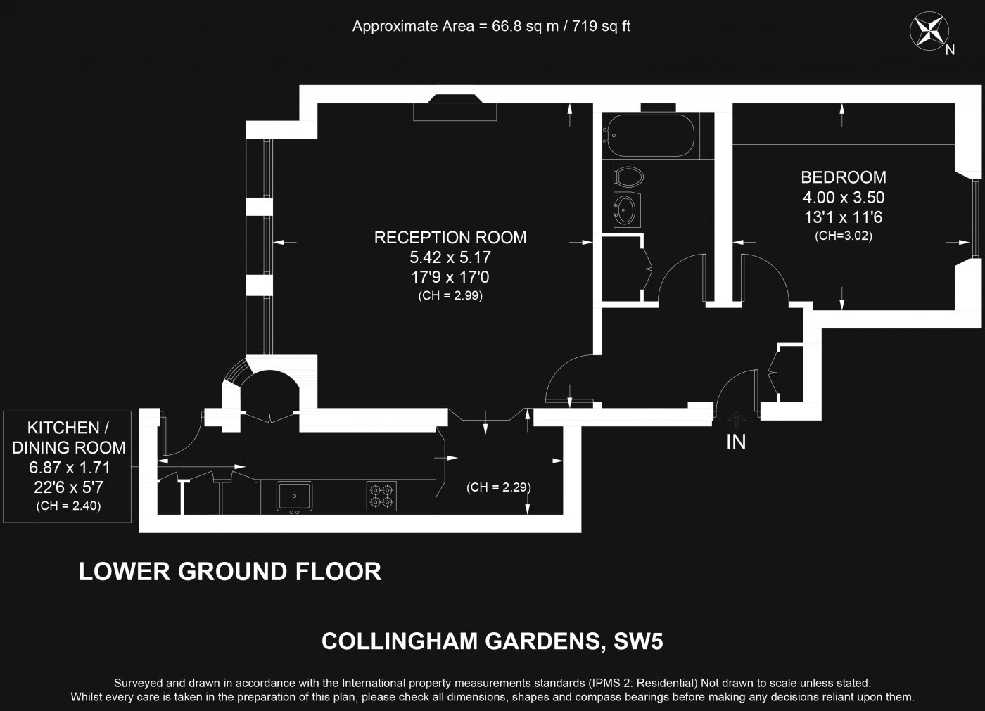 Collingham Gardens, South Kensington SW5, 1 bedroom flat for sale