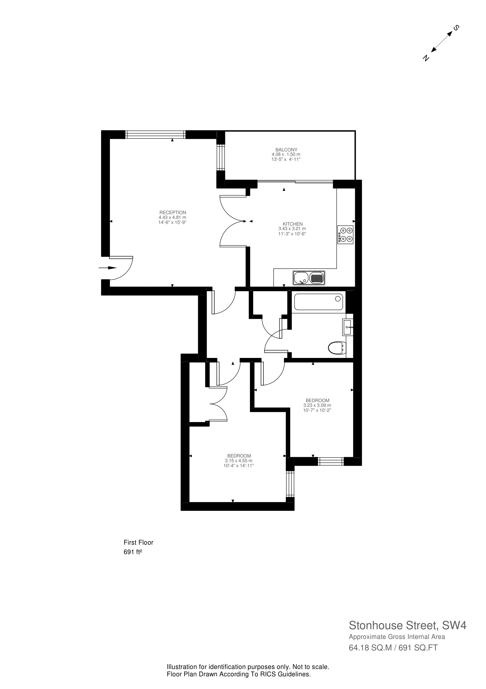 Stonhouse Street, London floorplan