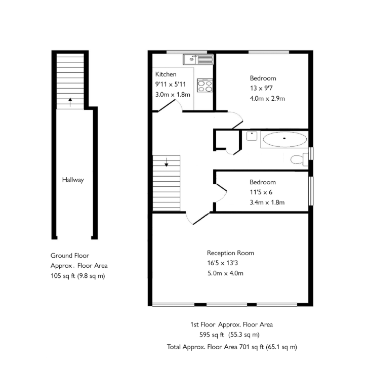 129, Terrace Road, Walton-on-Thames floorplan