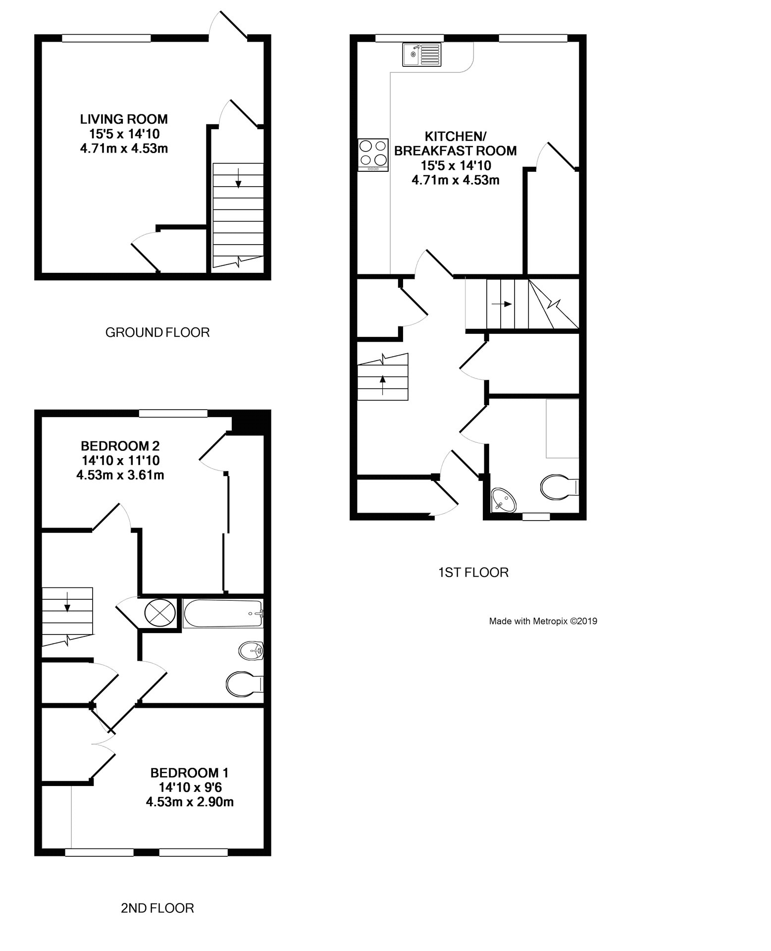 2 Bedrooms Terraced house to rent in Lorraine Road, Camberley, Surrey GU15