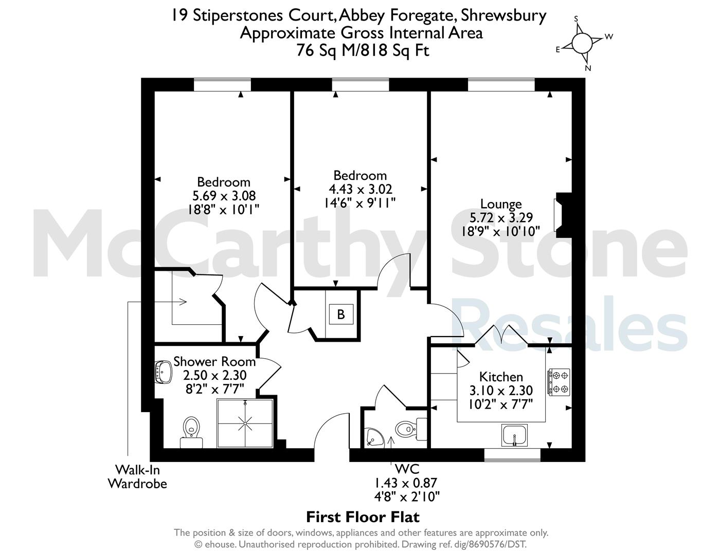 19 Stiperstones Court, Abbey Foregate, Shrewsbury floorplan