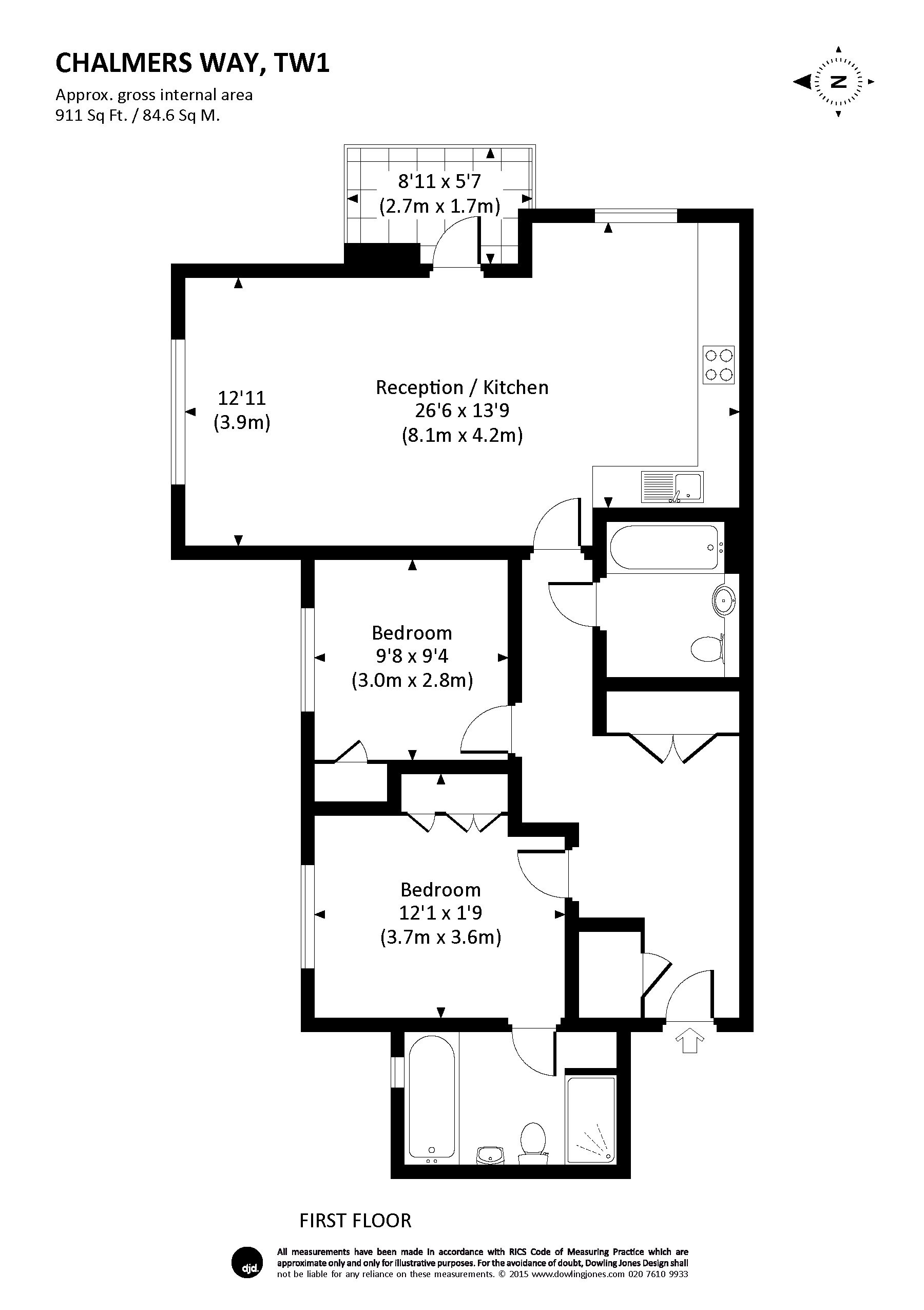 2 Bedrooms  to rent in Chalmers Way, Twickenham TW1